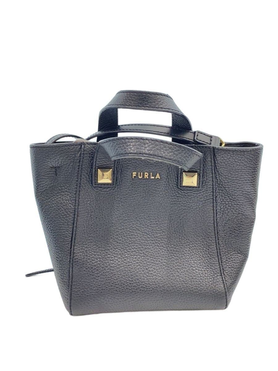 FURLAAERODITE MINI TOTE Shoulder Bag Leather BLK Solid