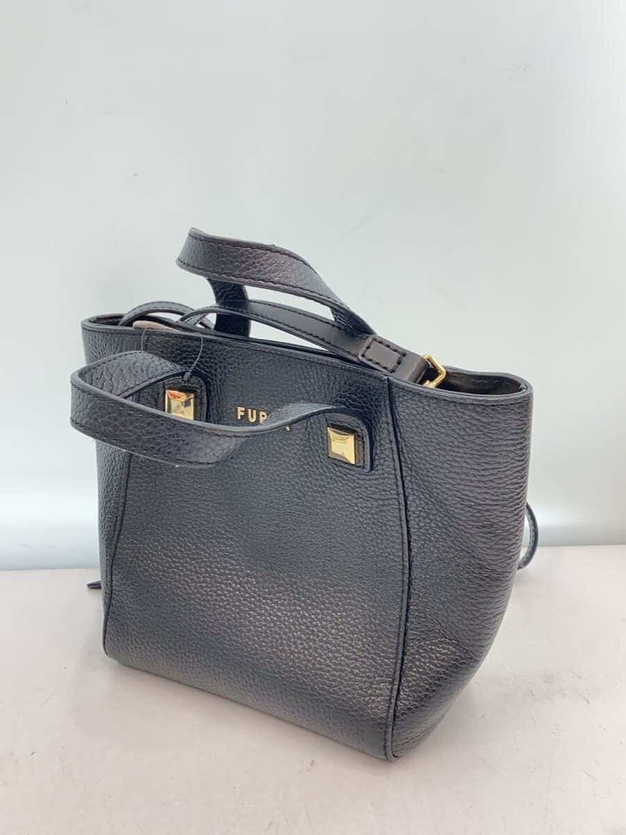 FURLAAERODITE MINI TOTE Shoulder Bag Leather BLK Solid 2