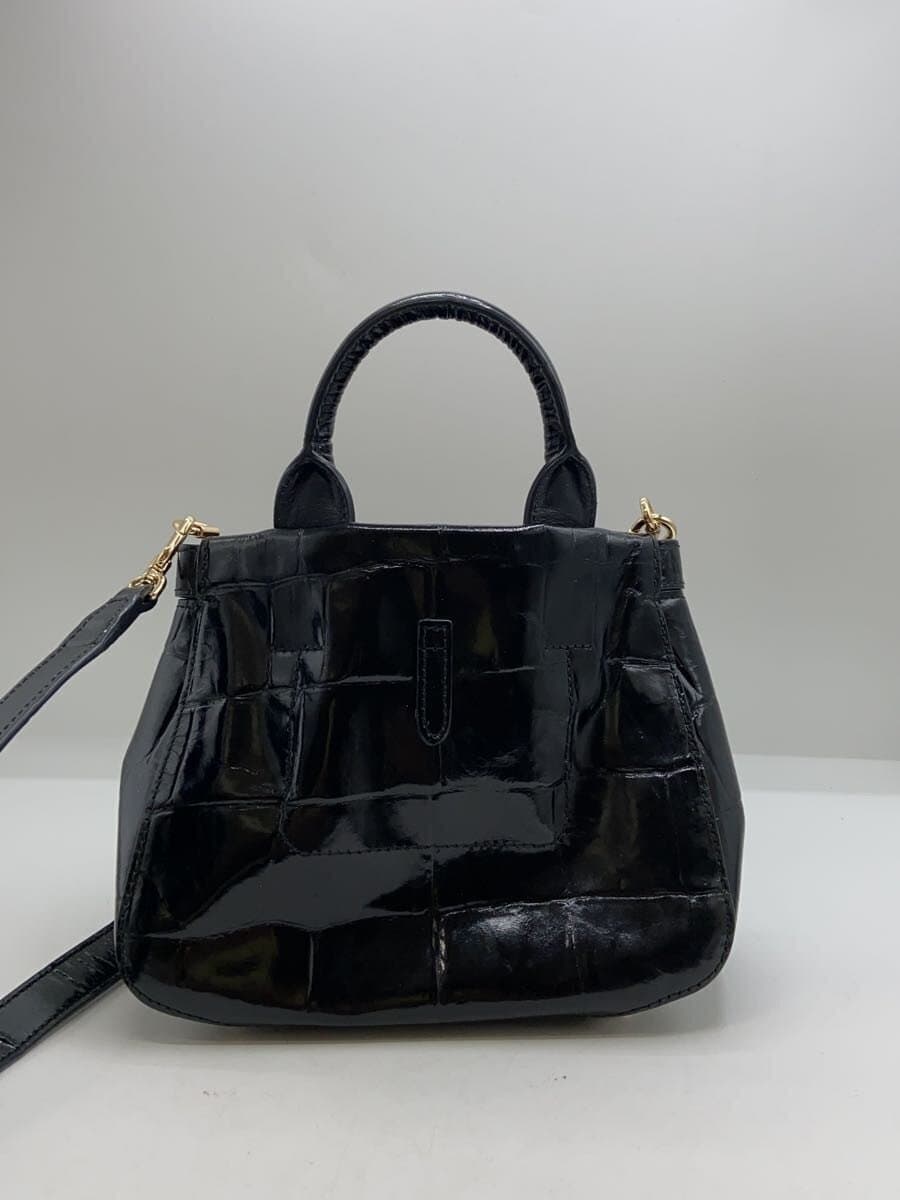 FURLA shoulder bag leather BLK 3