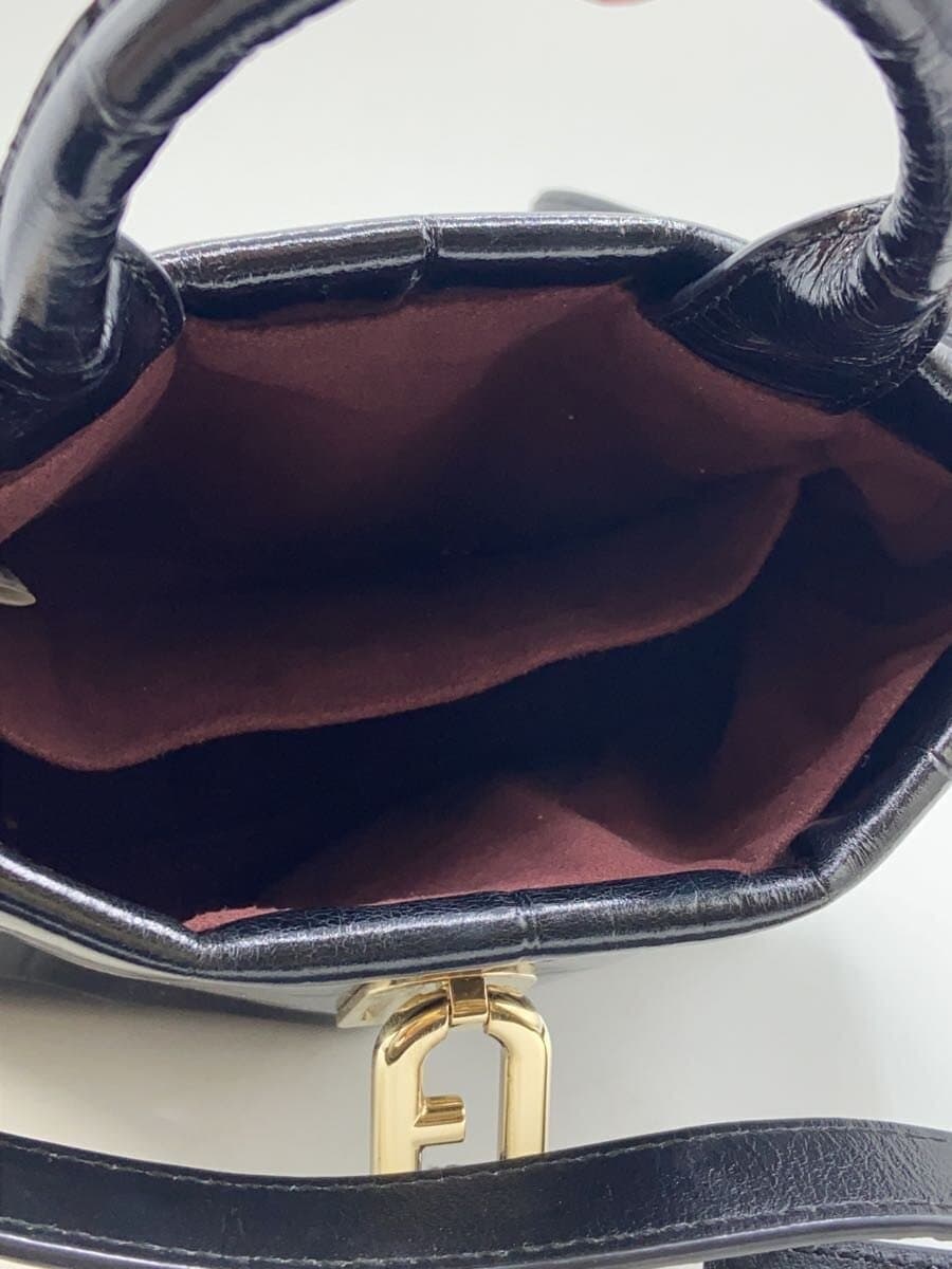 FURLA shoulder bag leather BLK 6