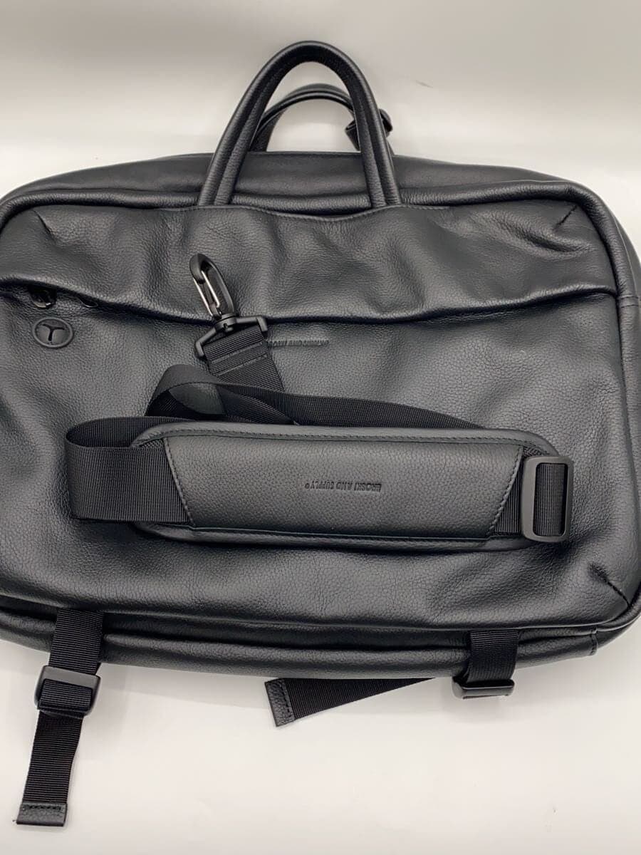 BROSKI AND SUPPLY Briefcase Leather BLK BBOM-811 3-Way Waterproof Leather 8