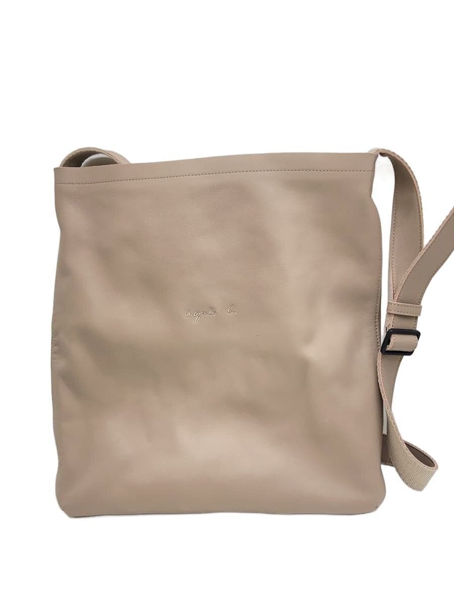 agnes b. Shoulder Bag Cowhide BEG