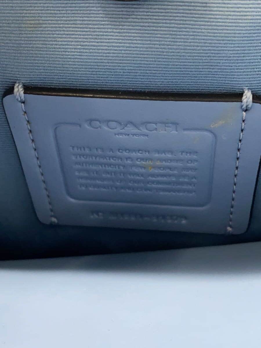 COACH Handbag Leather NVY Solid 91379 7