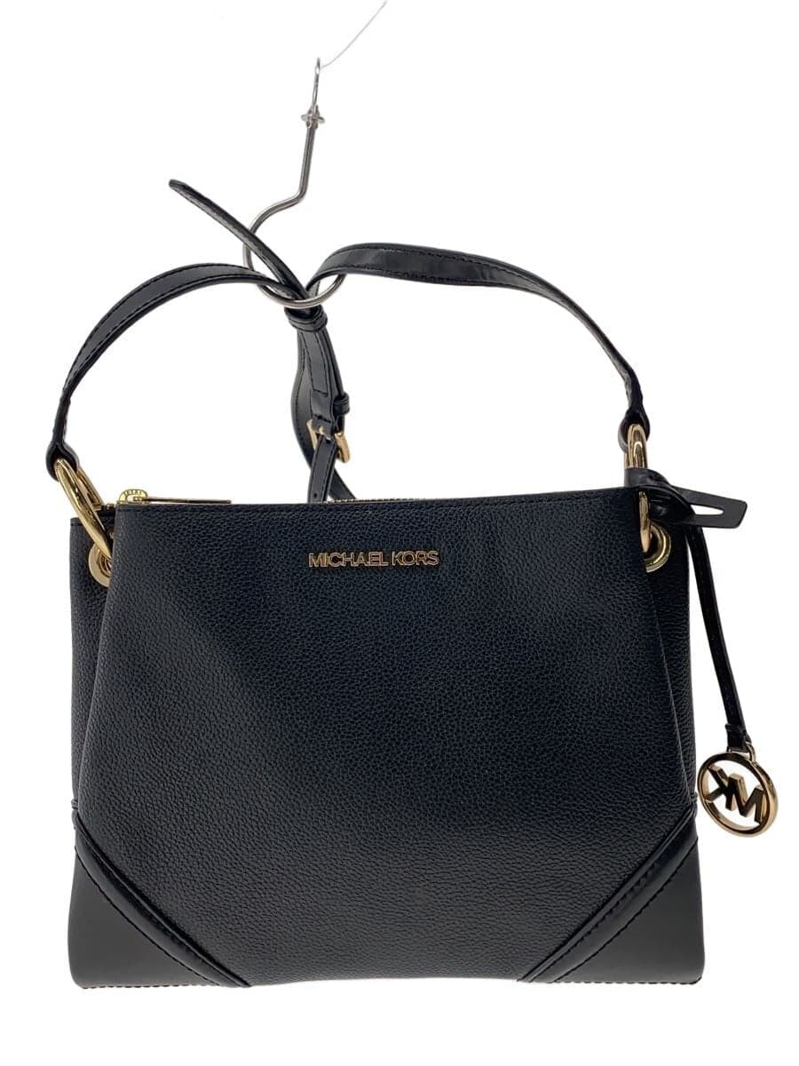 MICHAEL KORS Shoulder Bag Leather BLK Solid 35H9GNIC9L