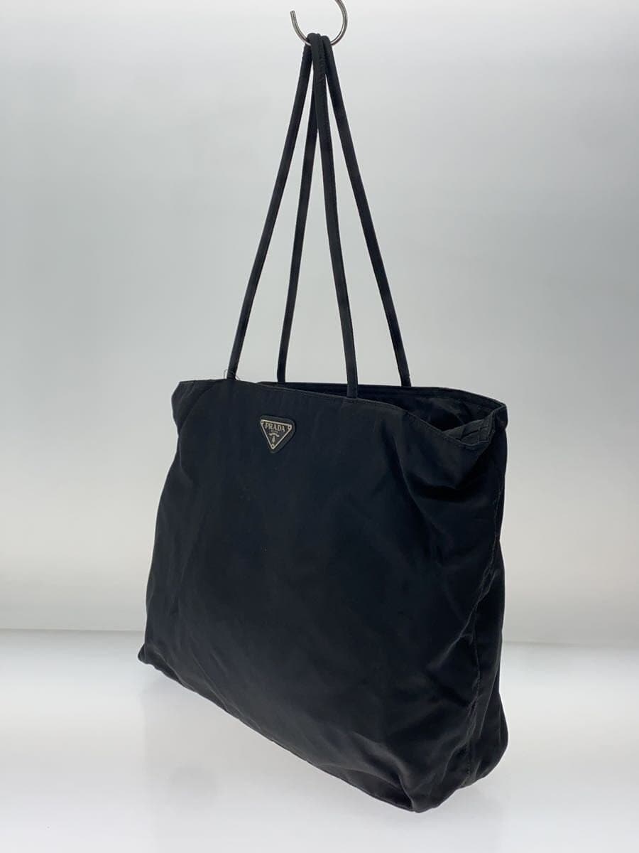PRADA Inside No Zipper Pull Tote Bag Nylon BLK 2