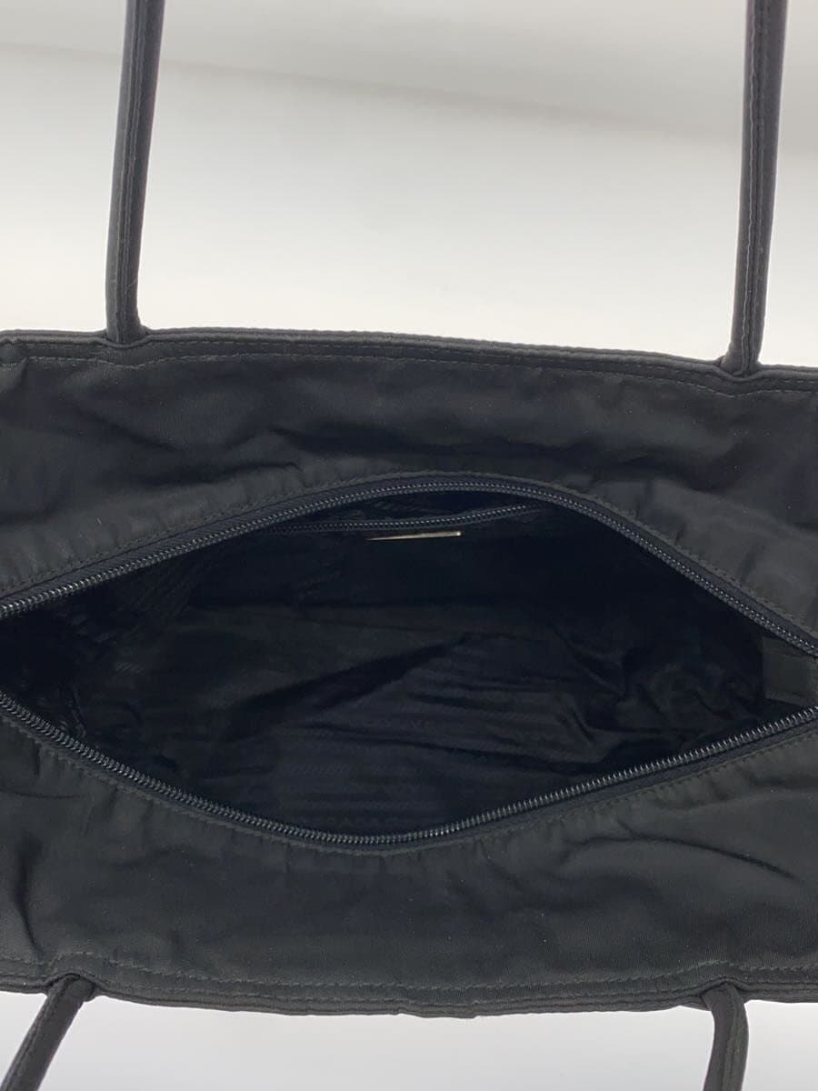 PRADA Inside No Zipper Pull Tote Bag Nylon BLK 6