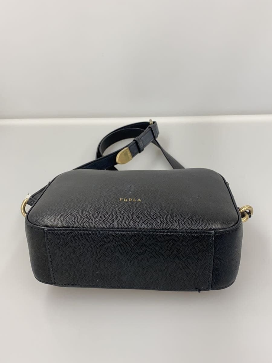 FURLA Shoulder Bag Leather BLK Solid 4