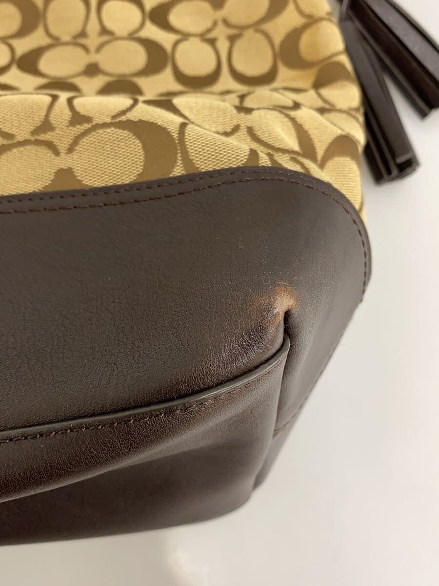 COACH Shoulder Bag Canvas BEG 25380 Slight scuffing on the corners 7