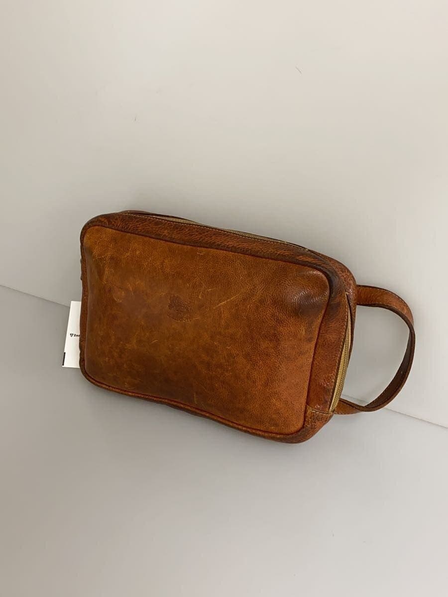IL BISONTE clutch bag leather BRW plain 2