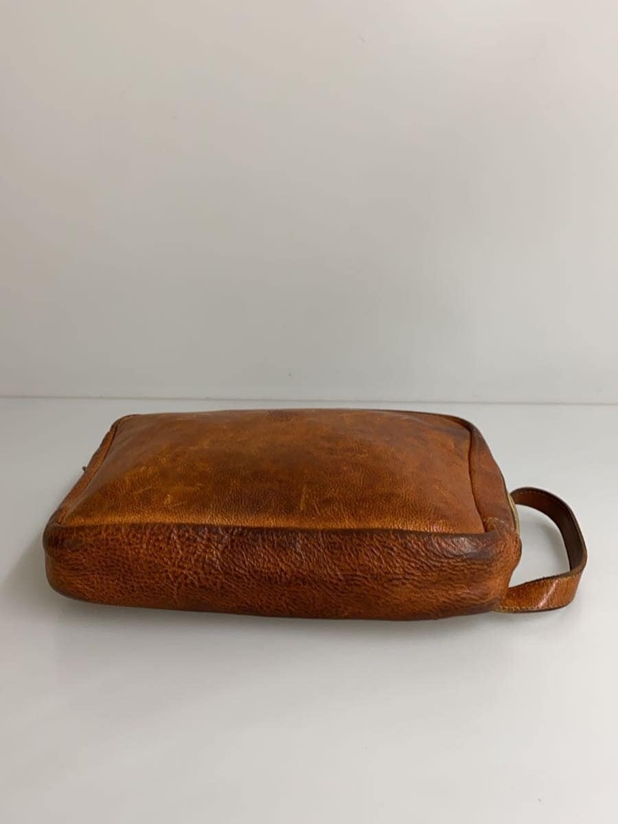 IL BISONTE clutch bag leather BRW plain 4