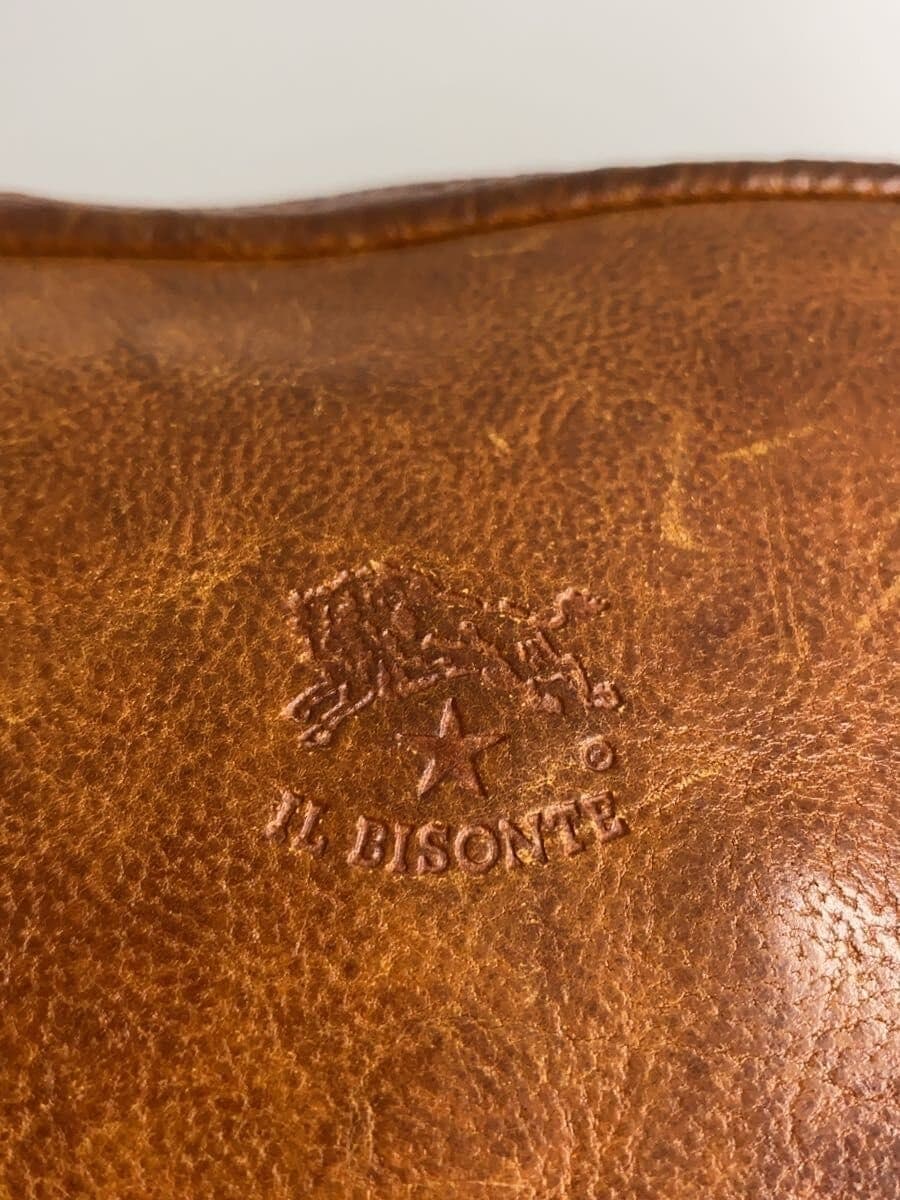 IL BISONTE clutch bag leather BRW plain 5