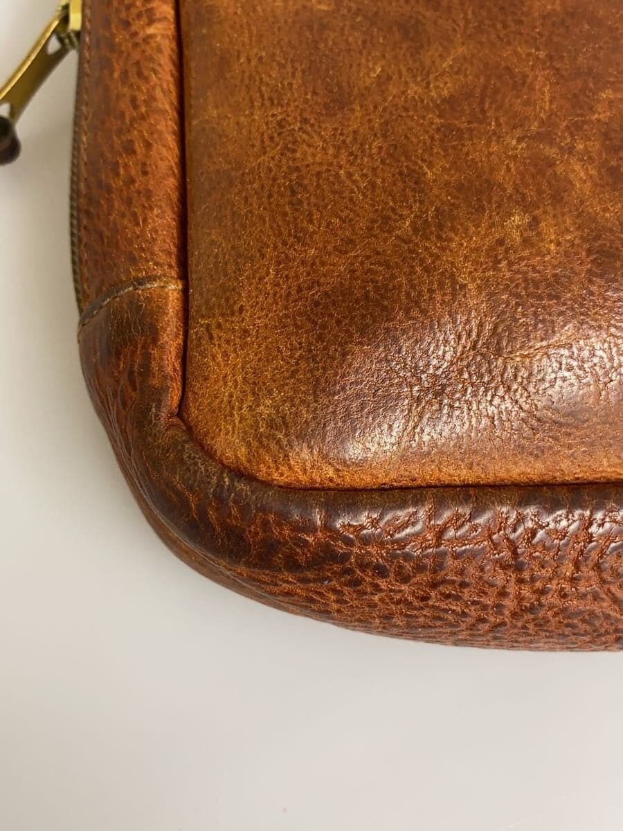 IL BISONTE clutch bag leather BRW plain 7