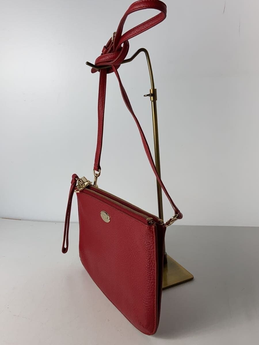 COACH Shoulder Bag Leather RED 2