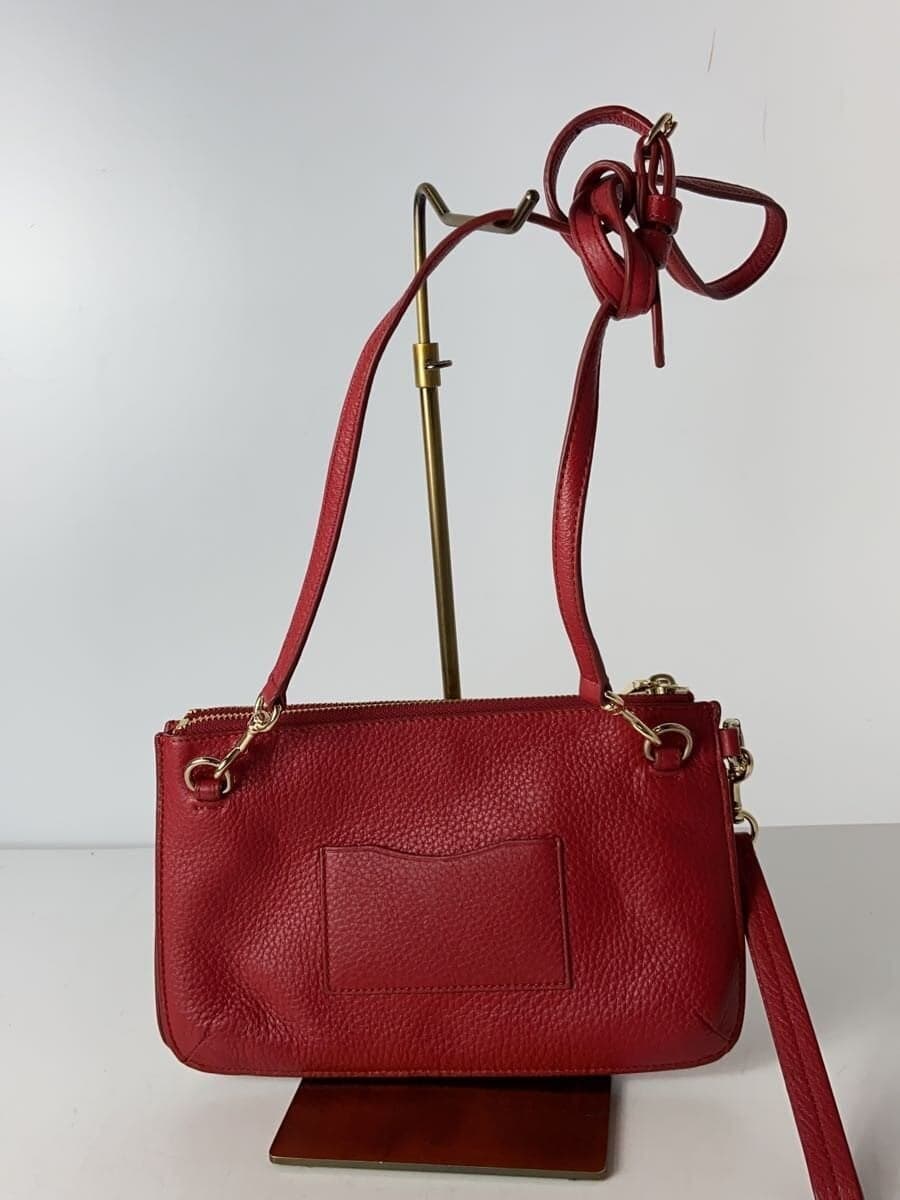 COACH Shoulder Bag Leather RED 3