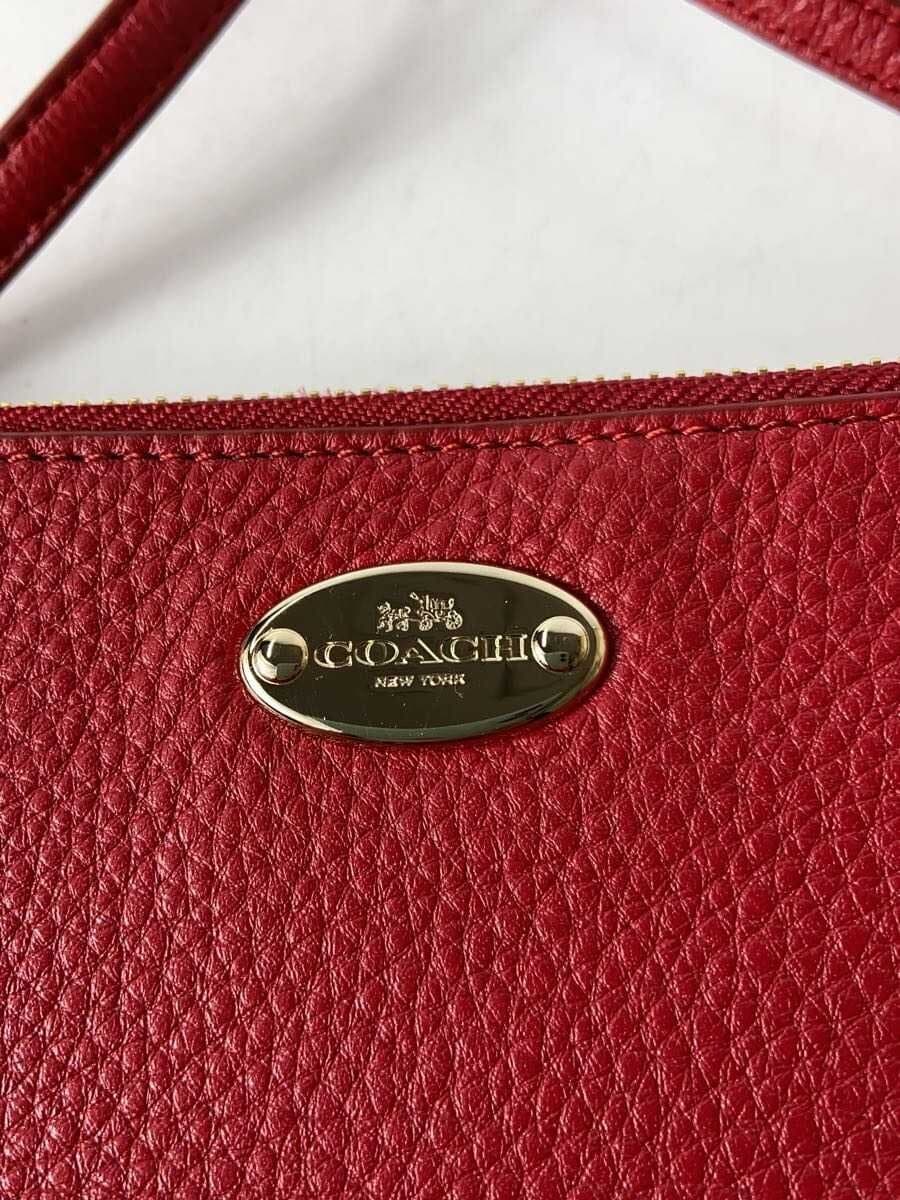 COACH Shoulder Bag Leather RED 5