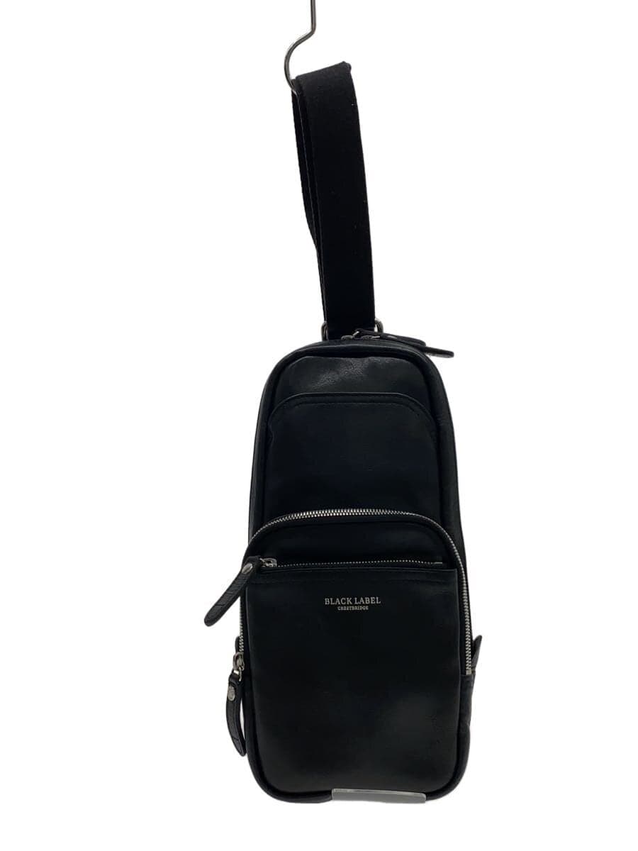 BLACK LABEL CRESTBRIDGE Shoulder Bag Leather BLK Plain