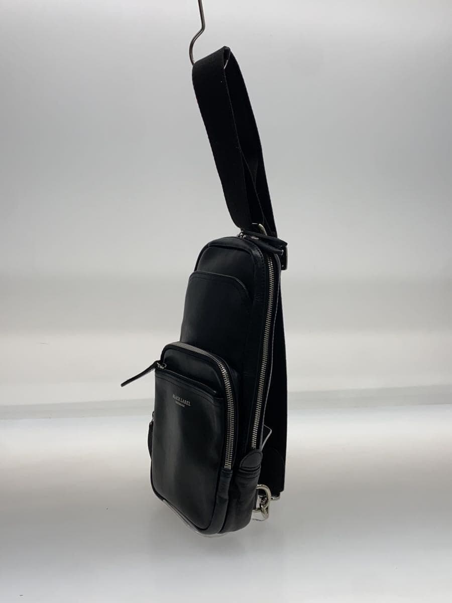 BLACK LABEL CRESTBRIDGE Shoulder Bag Leather BLK Plain 2