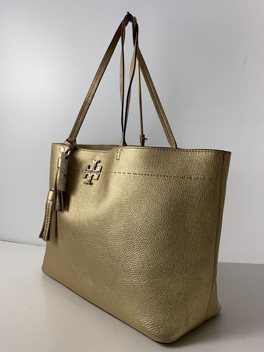 TORY BURCH Tote Bag Leather GLD Solid 2