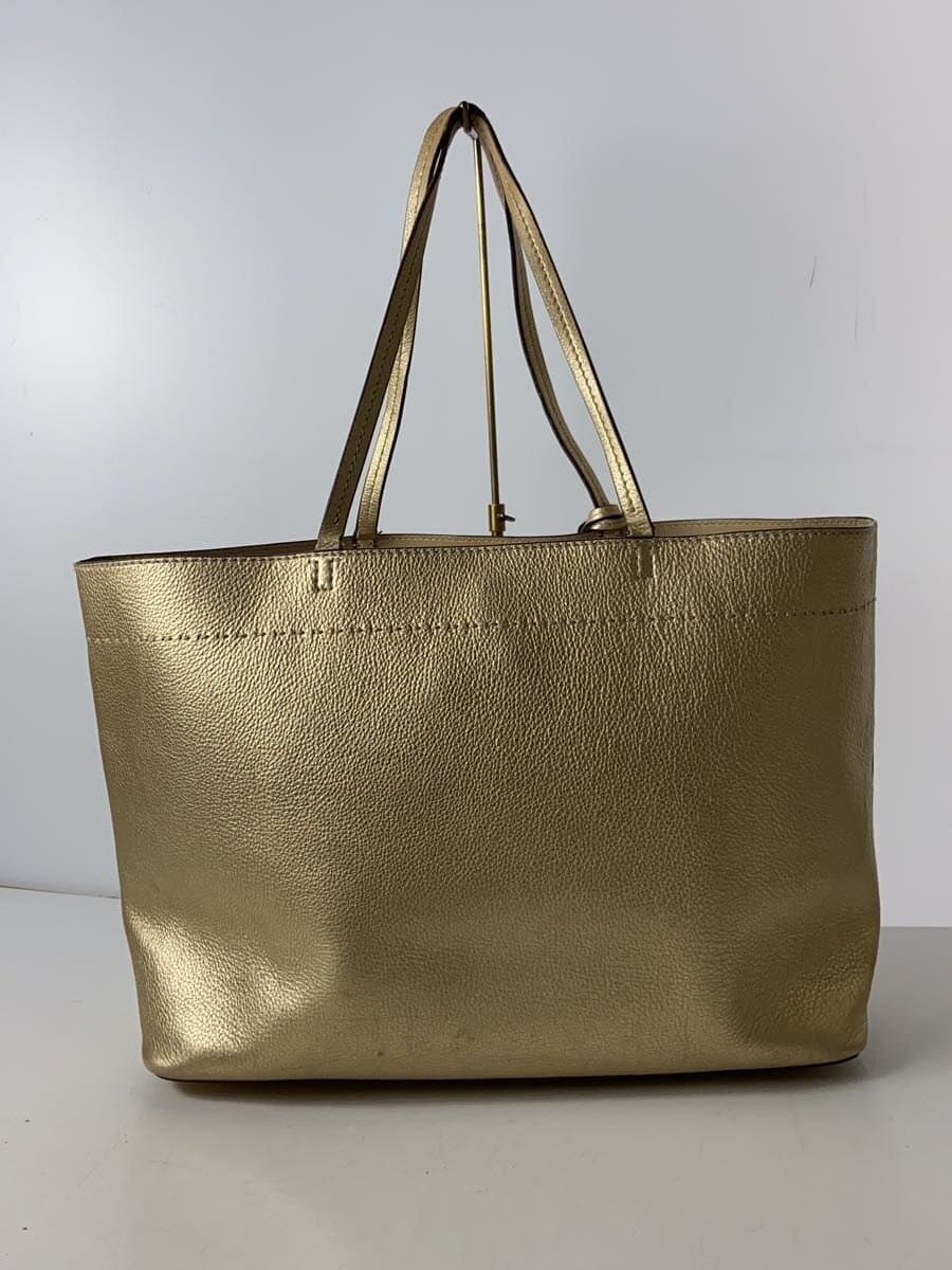 TORY BURCH Tote Bag Leather GLD Solid 3