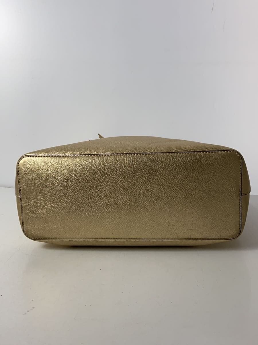 TORY BURCH Tote Bag Leather GLD Solid 4