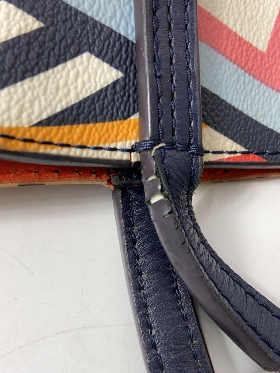 TORY BURCH Tote Bag Leather Multicolor All Over Pattern 7