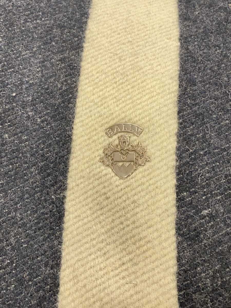 BALLY Tote Bag Wool BLK Stripe Corner Wear 6