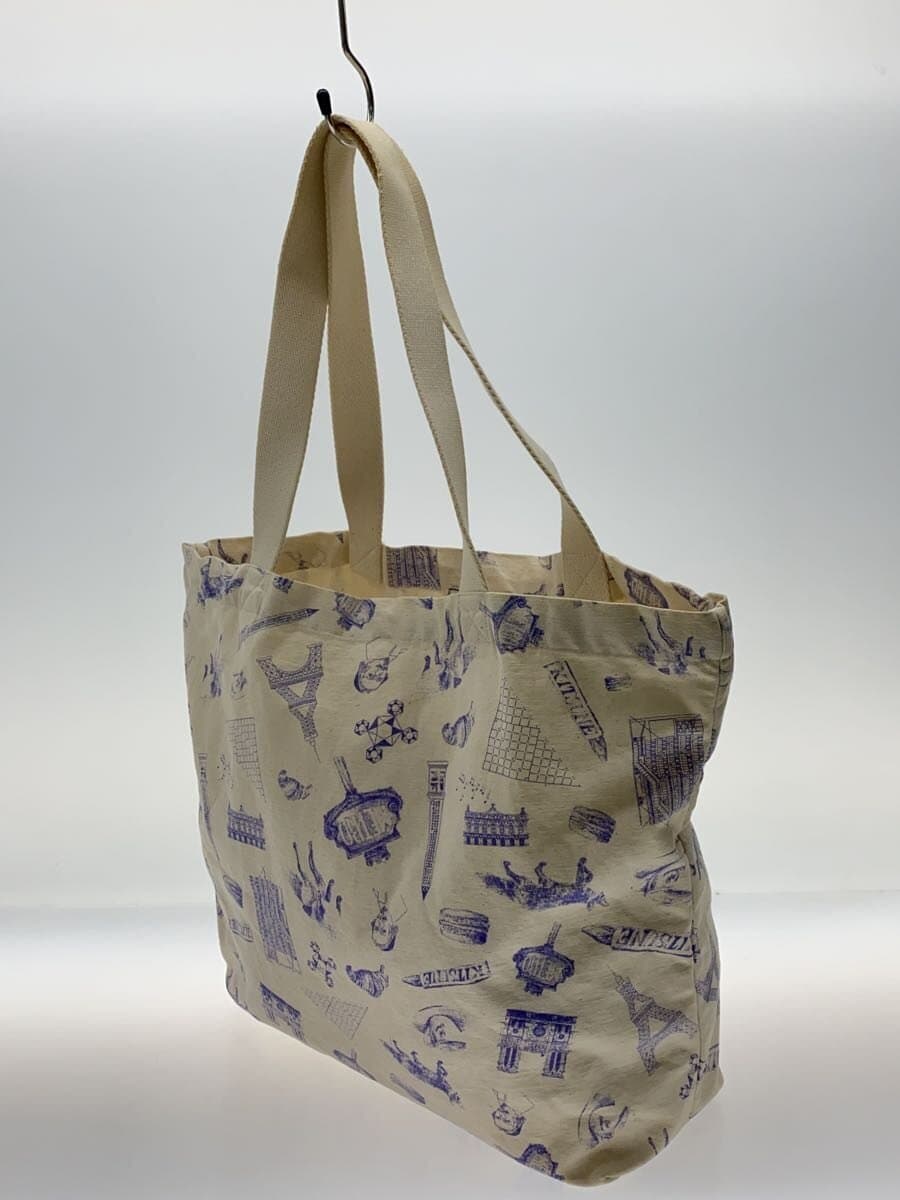 MAISON KITSUNE Tote Bag Cotton WHT All Over Pattern 2