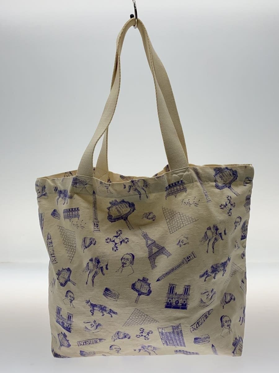 MAISON KITSUNE Tote Bag Cotton WHT All Over Pattern 3