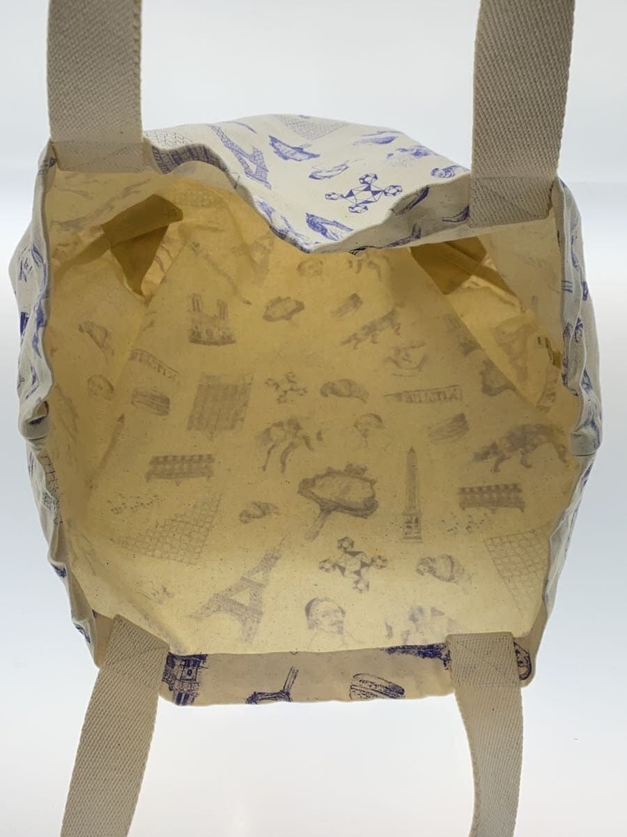 MAISON KITSUNE Tote Bag Cotton WHT All Over Pattern 6