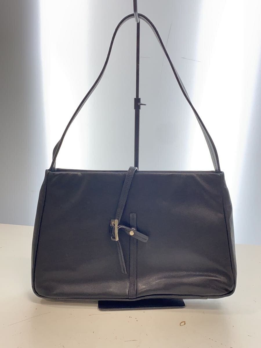 agnes b. Tote Bag Leather BLK Solid