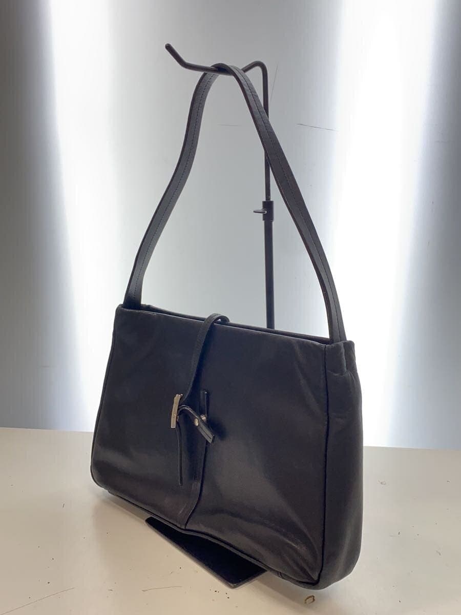 agnes b. Tote Bag Leather BLK Solid 2