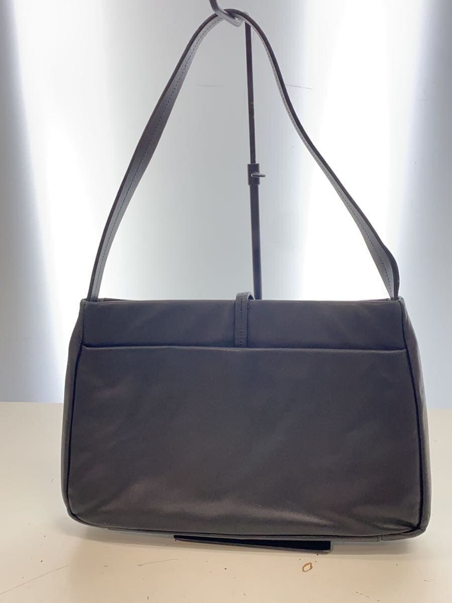 agnes b. Tote Bag Leather BLK Solid 3