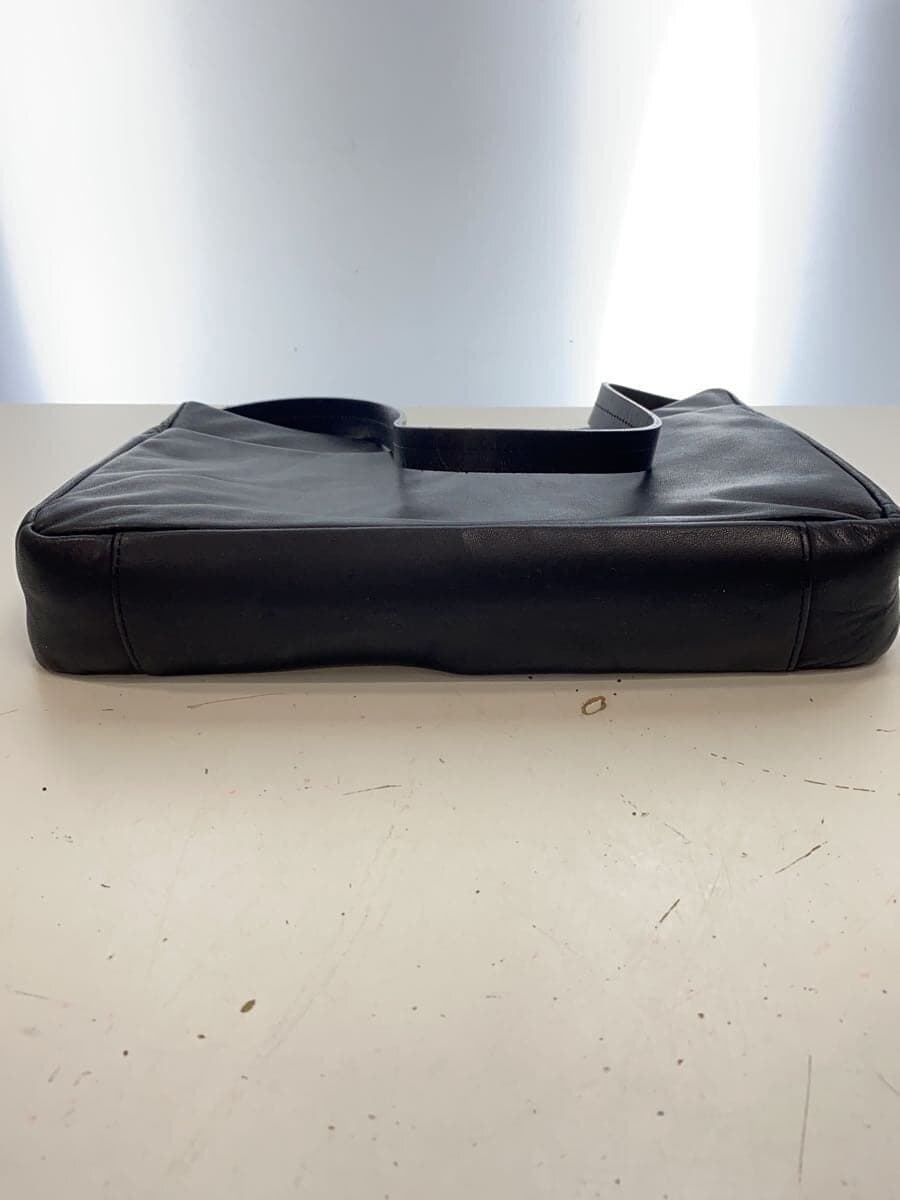 agnes b. Tote Bag Leather BLK Solid 4