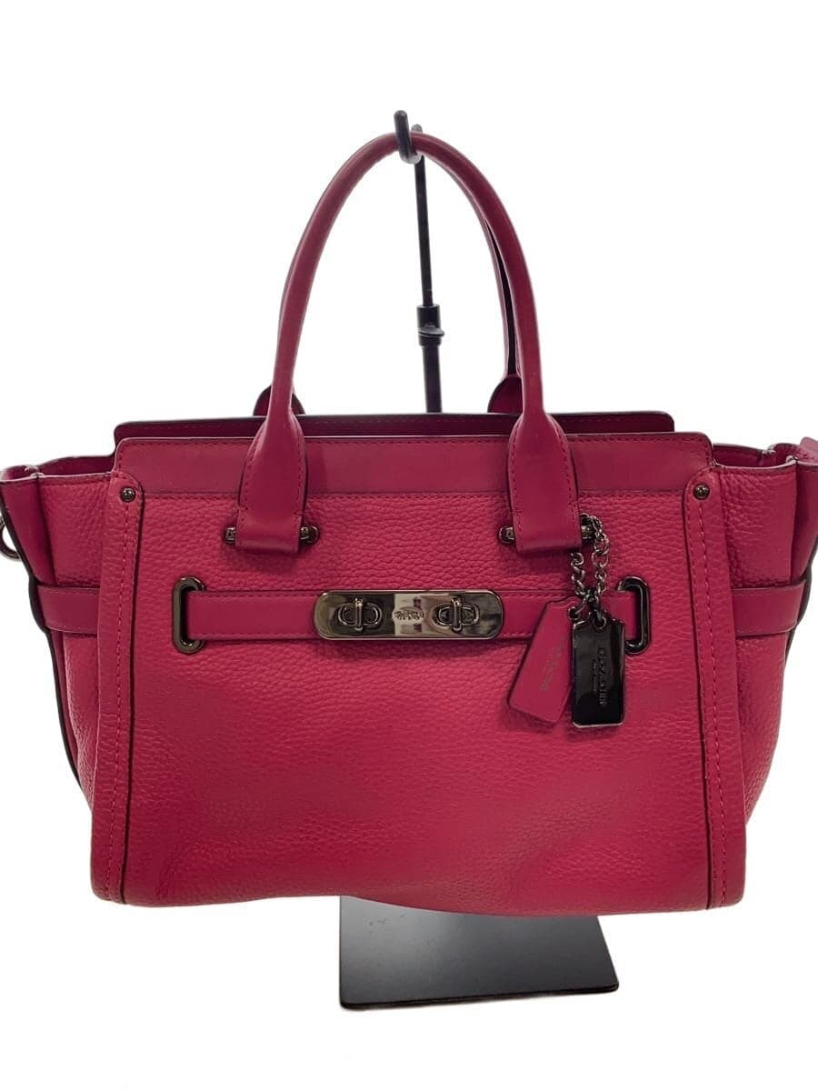 COACH handbag_ All leather -- PNK 34816