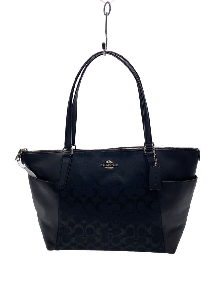 COACH Tote Bag Signature BLK All-over Pattern F54797