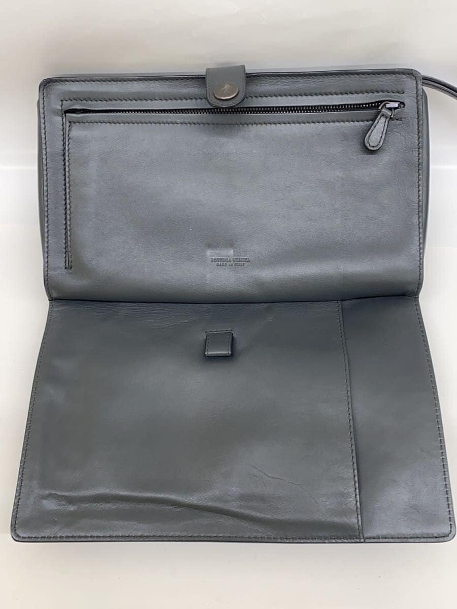 BOTTEGA VENETA Second Bag Leather GRY Solid 7
