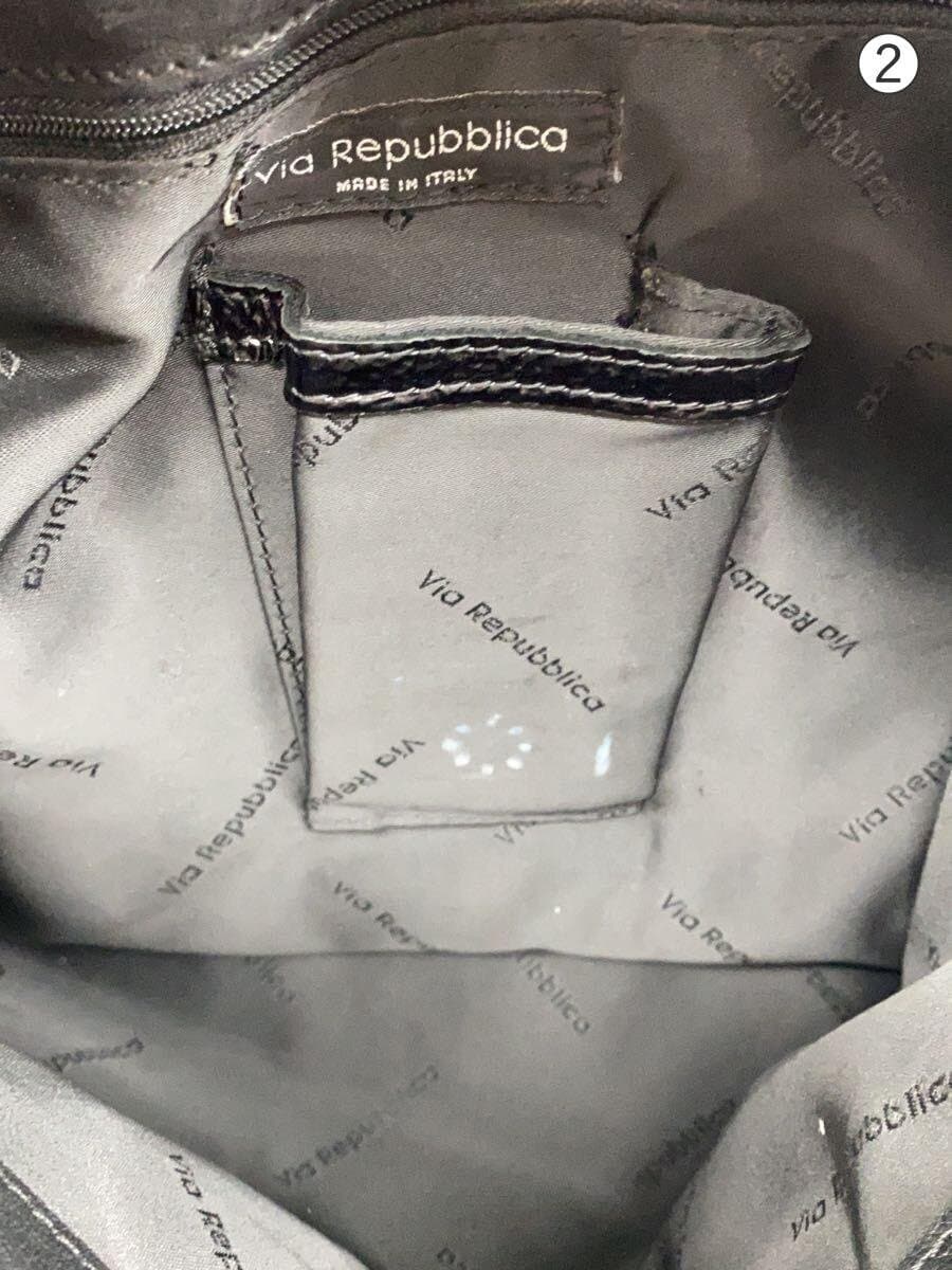 Via Repubblica Handbag Leather BLK 6