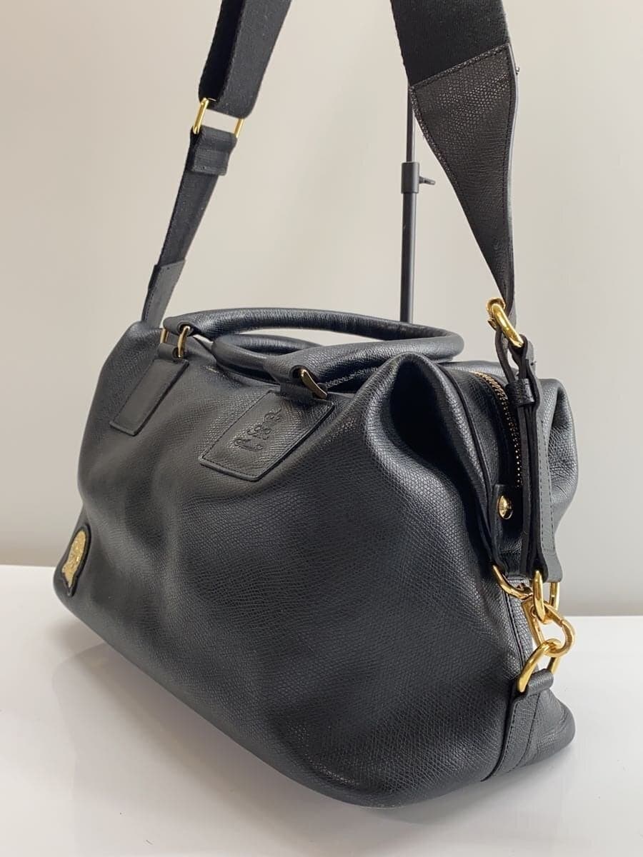 A.D.M.J. Boston Bag Leather BLK 2