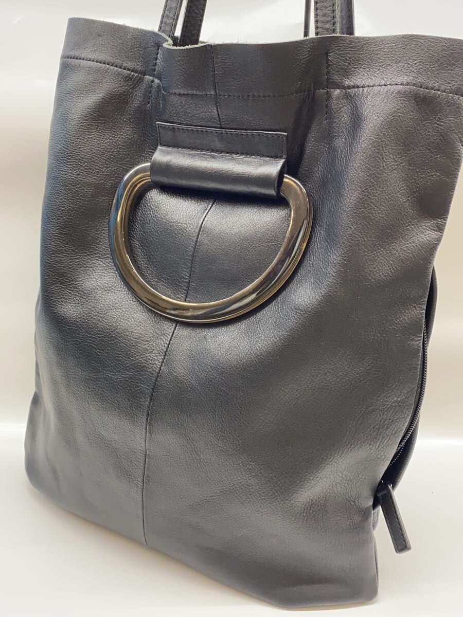 ear PAPILLONNER Tote Bag Leather BLK Solid 2