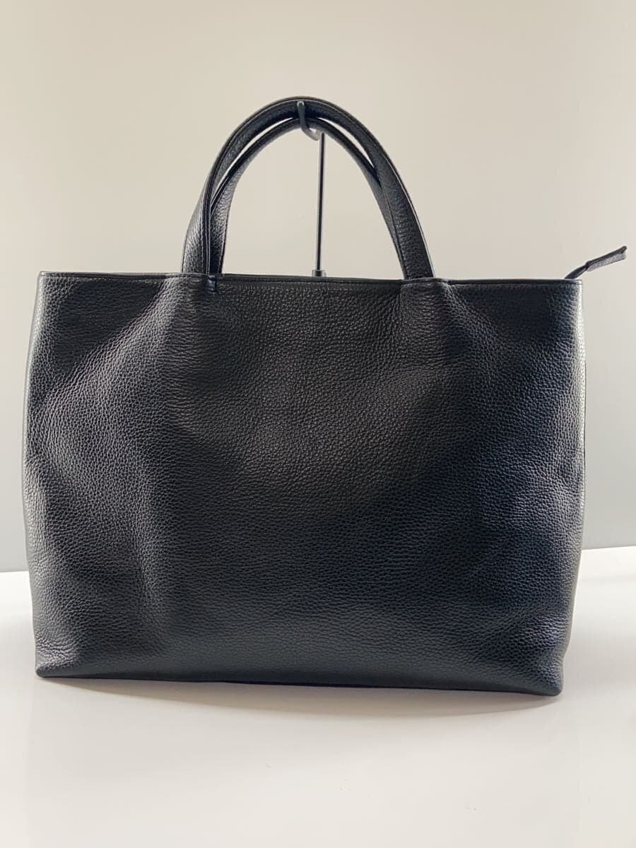 Other Brand Hakomaru Tote Bag Leather BLK Solid 3