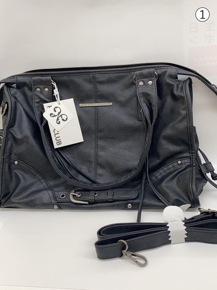 FANCYCLUB(NASTY FANCY CLUB)With Tag 2-Way Shoulder Bag Leather BLK f25qe990 7