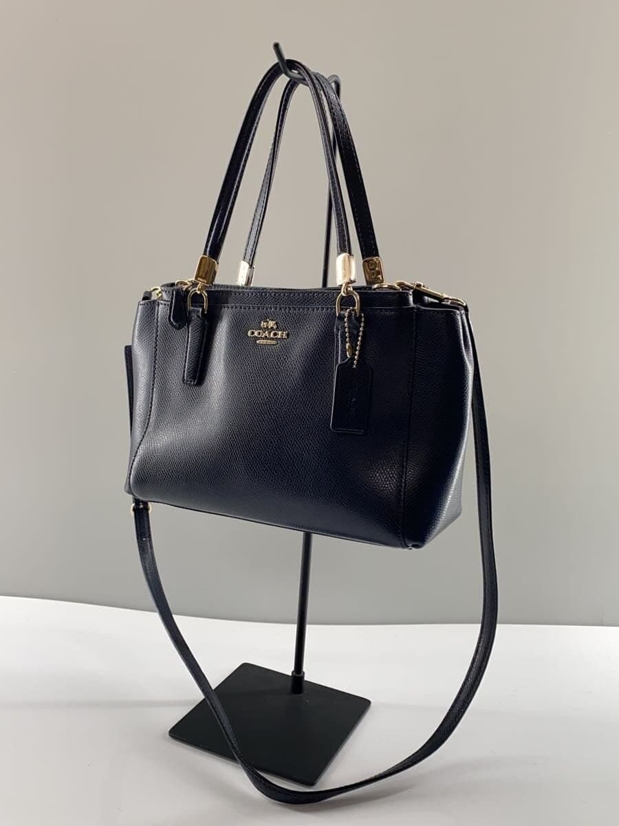 COACH2-Way Shoulder Bag Leather NVY 2