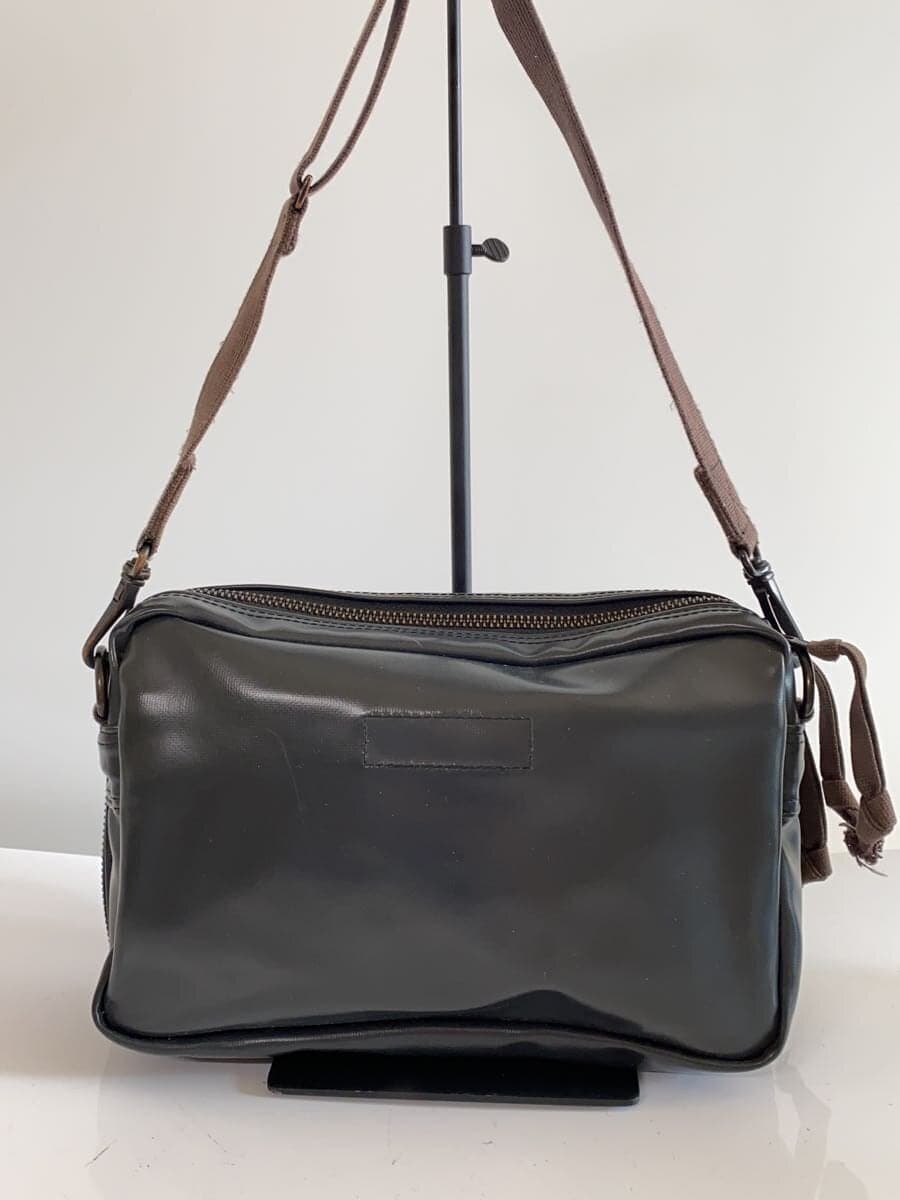 LUGGAGE LABEL Shoulder Bag Leather GRY Solid Color 3