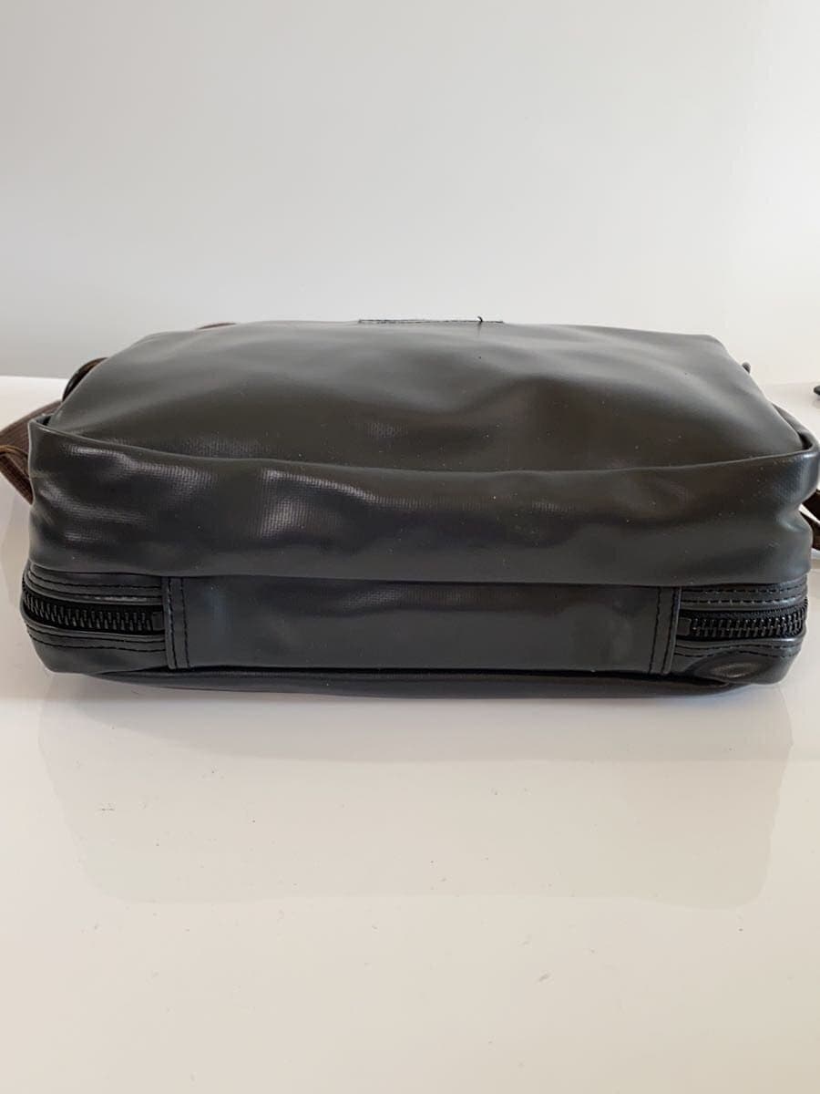 LUGGAGE LABEL Shoulder Bag Leather GRY Solid Color 4