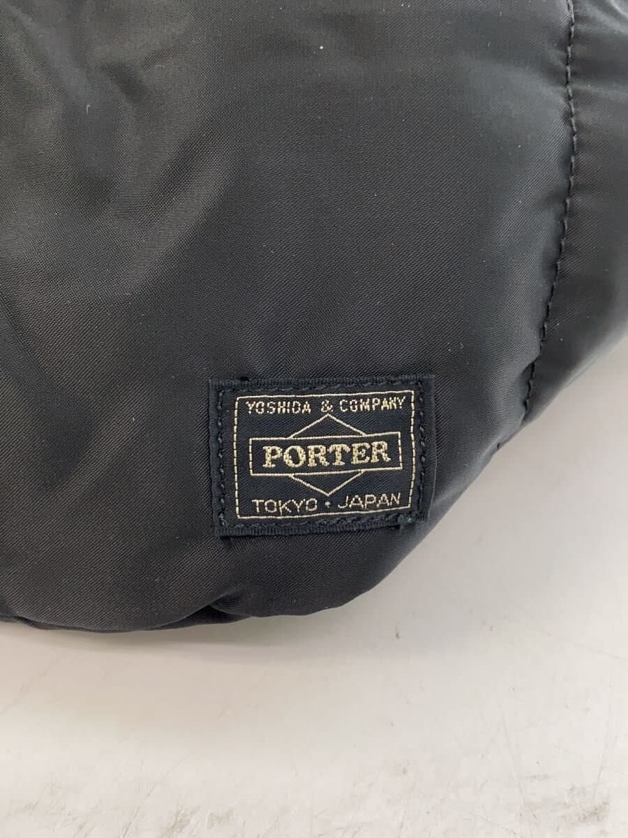 PORTER Waist Bag Nylon BLK Plain Black Orange 5