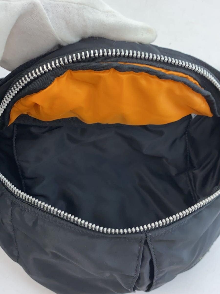 PORTER Waist Bag Nylon BLK Plain Black Orange 6
