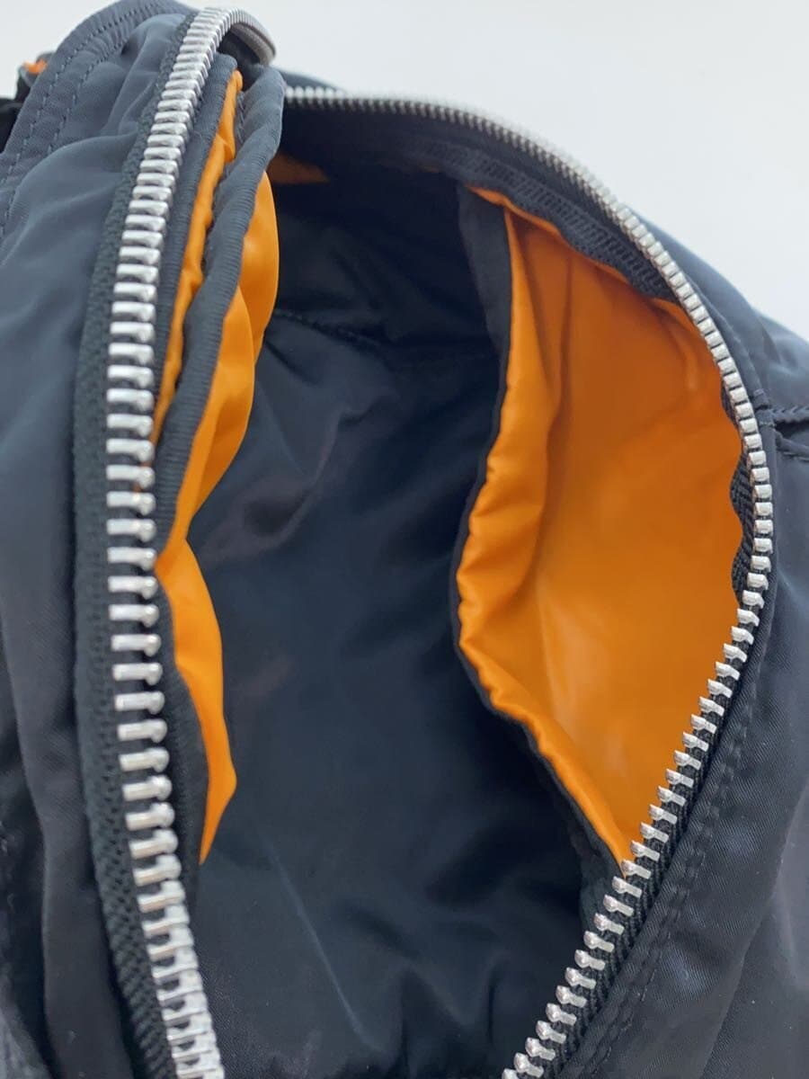 PORTER Waist Bag Nylon BLK Plain Black Orange 7