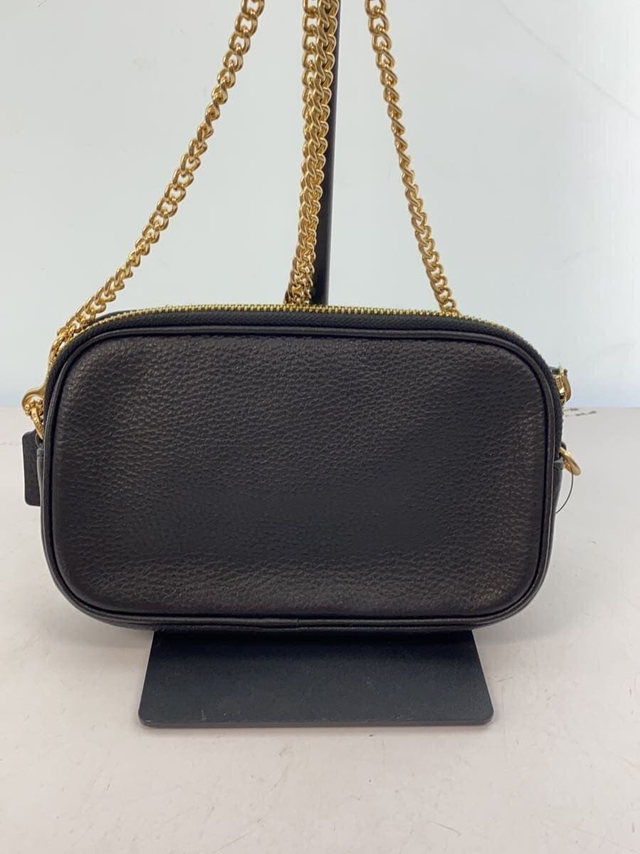 COACH Shoulder Bag Leather BLK Solid 3