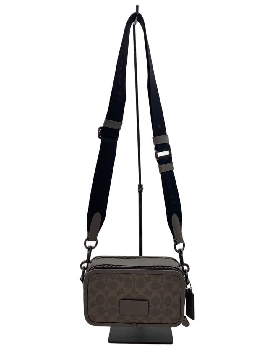 COACH Shoulder Bag PVC Gray Allover Pattern CW365