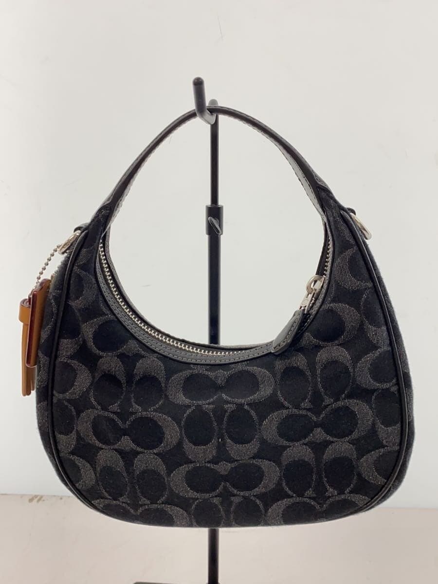 COACH Shoulder Bag Denim Black All-over Pattern CCZ47 3